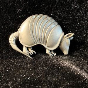 Vintage Pewter Armadillo broach